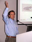 Dr. Nils Warnock discusses post-release survival at the Effects of Oil on Wildlife Conference